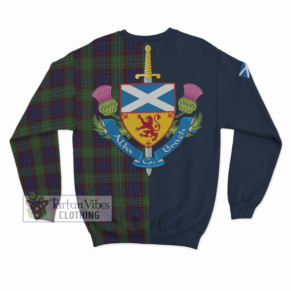 Tartan Vibes Clothing Cunningham Hunting Tartan Sweatshirt with Scottish Lion Royal Arm Half Style