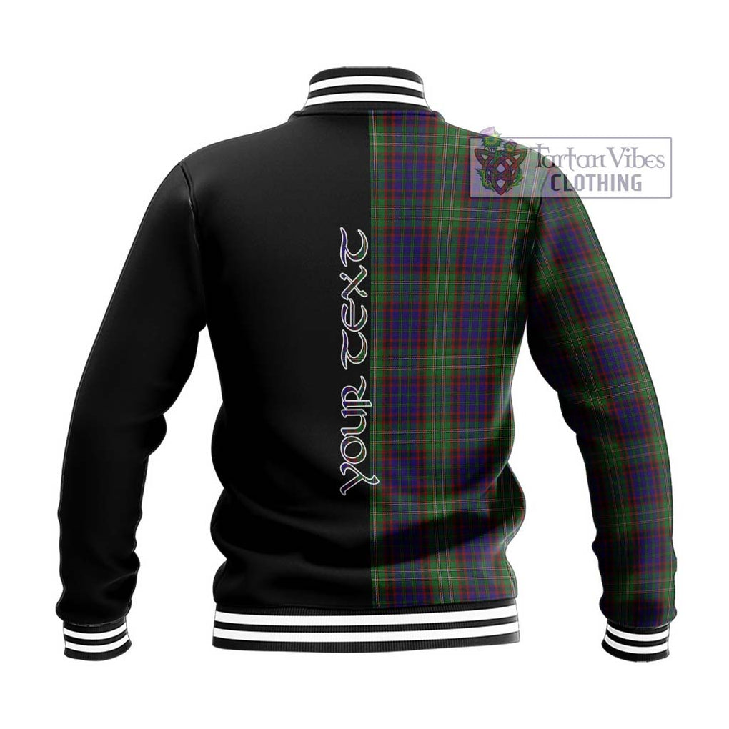 Cunningham Hunting Tartan Baseball Jacket with Family Crest and Half Of Me Style - Tartanvibesclothing Shop