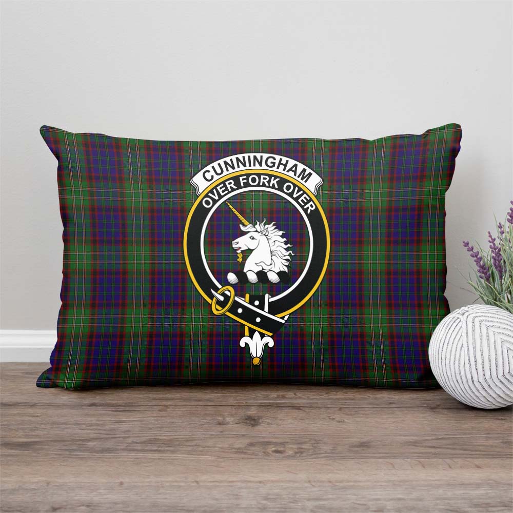 Cunningham Hunting Tartan Pillow Cover with Family Crest Rectangle Pillow Cover - Tartanvibesclothing