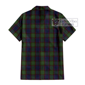 Cunningham Hunting Tartan Short Sleeve Button Shirt with Family Crest DNA In Me Style