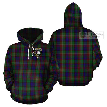 Cunningham Hunting Tartan Cotton Hoodie with Family Crest