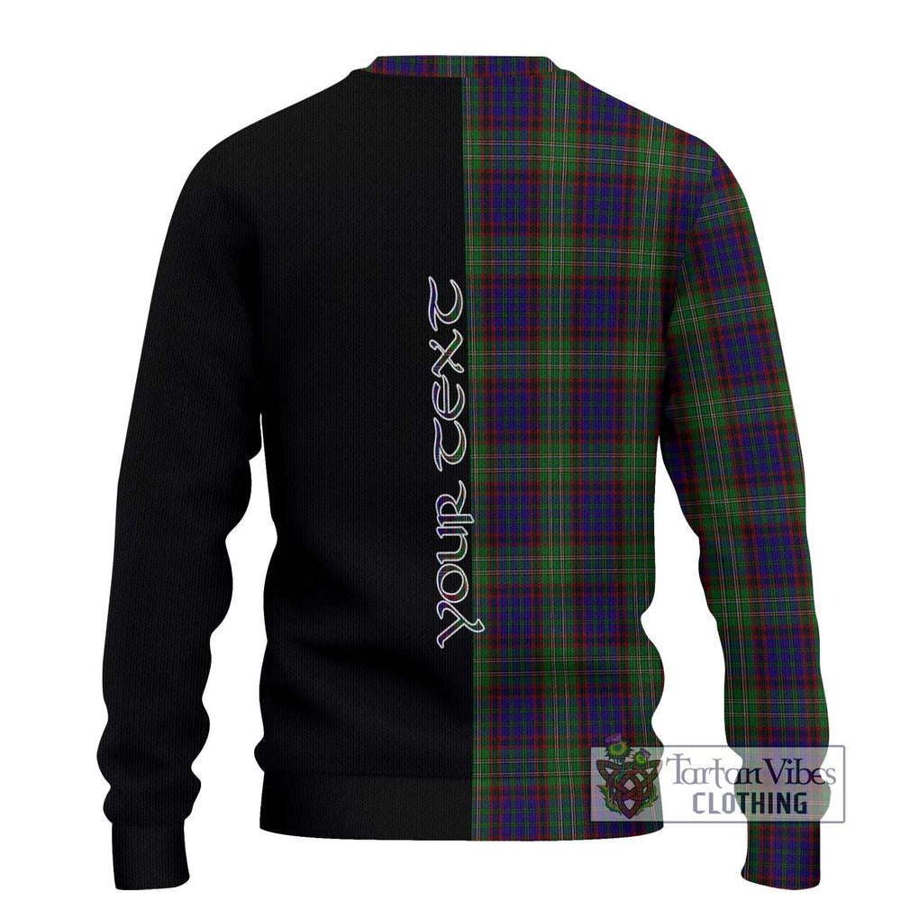 Cunningham Hunting Tartan Knitted Sweater with Family Crest and Half Of Me Style - Tartanvibesclothing Shop