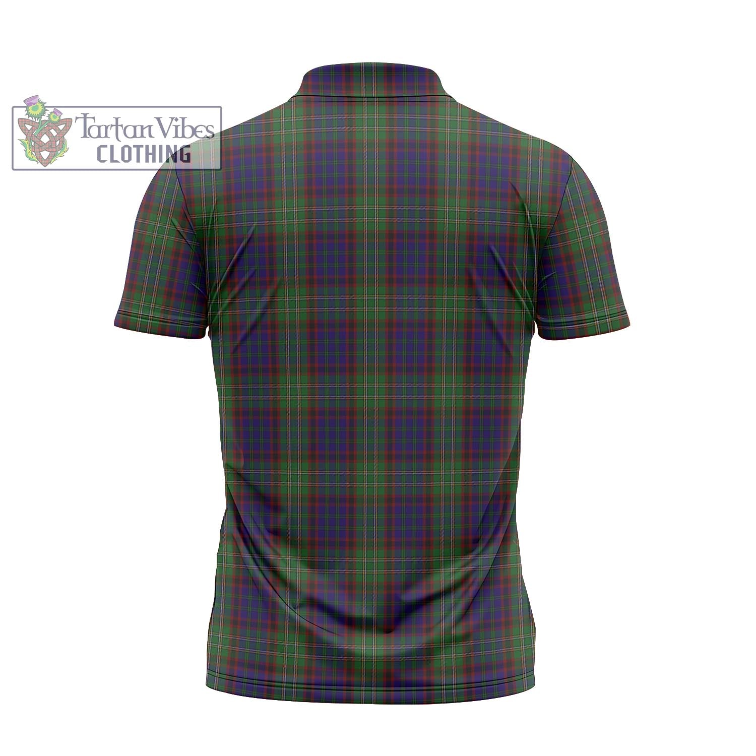 Tartan Vibes Clothing Cunningham Hunting Tartan Zipper Polo Shirt with Family Crest