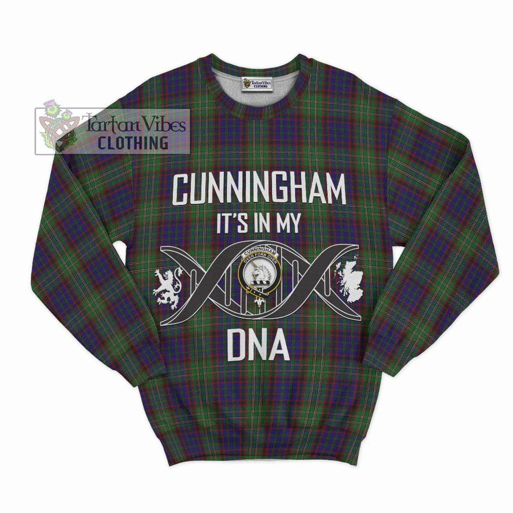 Cunningham Hunting Tartan Sweatshirt with Family Crest DNA In Me Style - Tartanvibesclothing Shop