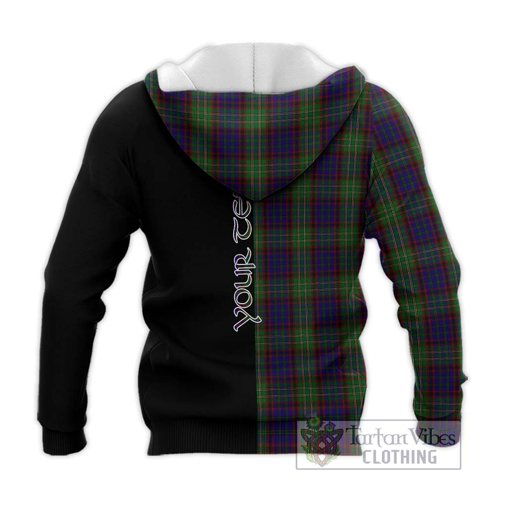 Cunningham Hunting Tartan Knitted Hoodie with Family Crest and Half Of Me Style - Tartanvibesclothing Shop