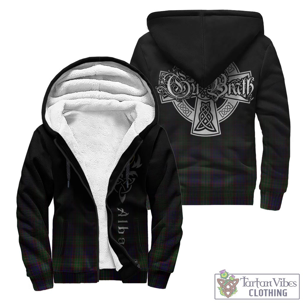 Tartan Vibes Clothing Cunningham Hunting Tartan Sherpa Hoodie Featuring Alba Gu Brath Family Crest Celtic Inspired