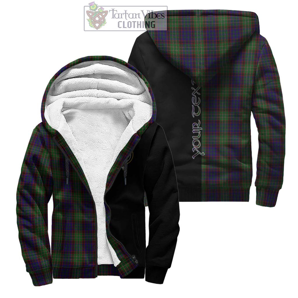 Cunningham Hunting Tartan Sherpa Hoodie with Family Crest and Half Of Me Style Unisex - Tartanvibesclothing Shop