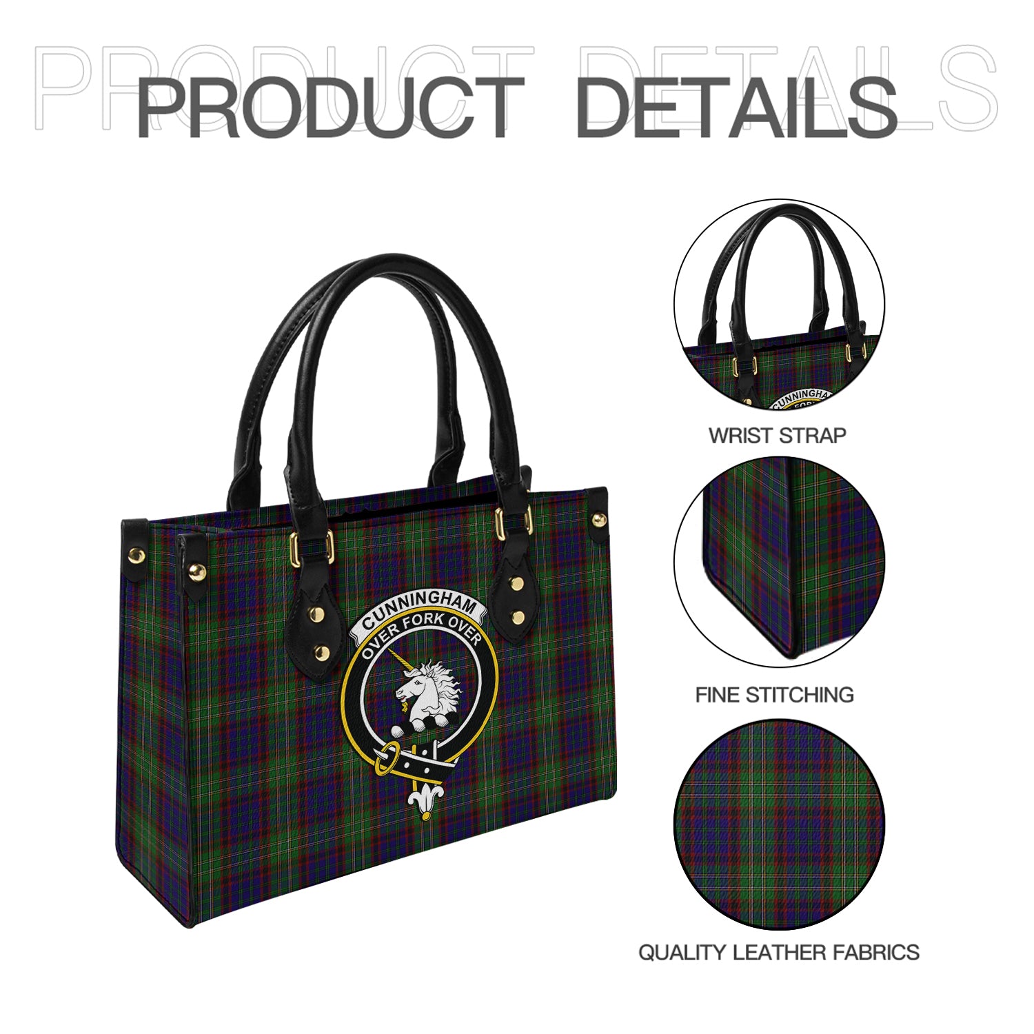 cunningham-hunting-tartan-leather-bag-with-family-crest