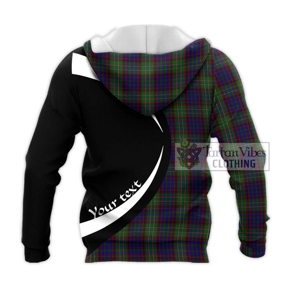 Cunningham Hunting Tartan Knitted Hoodie with Family Crest Circle Style - Tartan Vibes Clothing