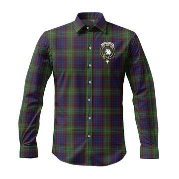 Cunningham Hunting Tartan Long Sleeve Button Up Shirt with Family Crest