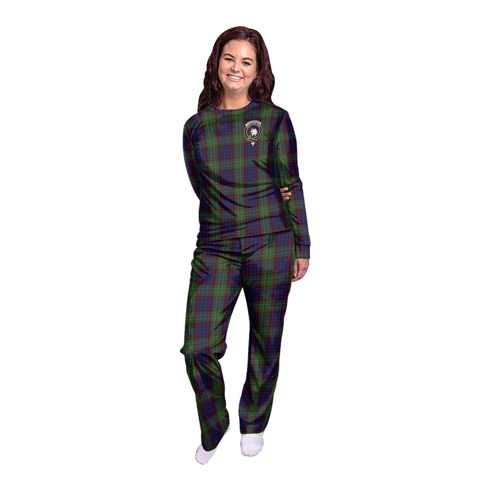 Cunningham Hunting Tartan Pajamas Family Set with Family Crest - Tartan Vibes Clothing