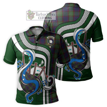 Cunningham Hunting Tartan Polo Shirt with Epic Bagpipe Style