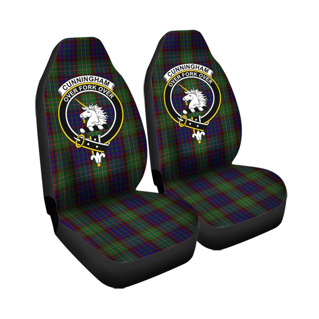 Cunningham Hunting Tartan Car Seat Cover with Family Crest - Tartanvibesclothing