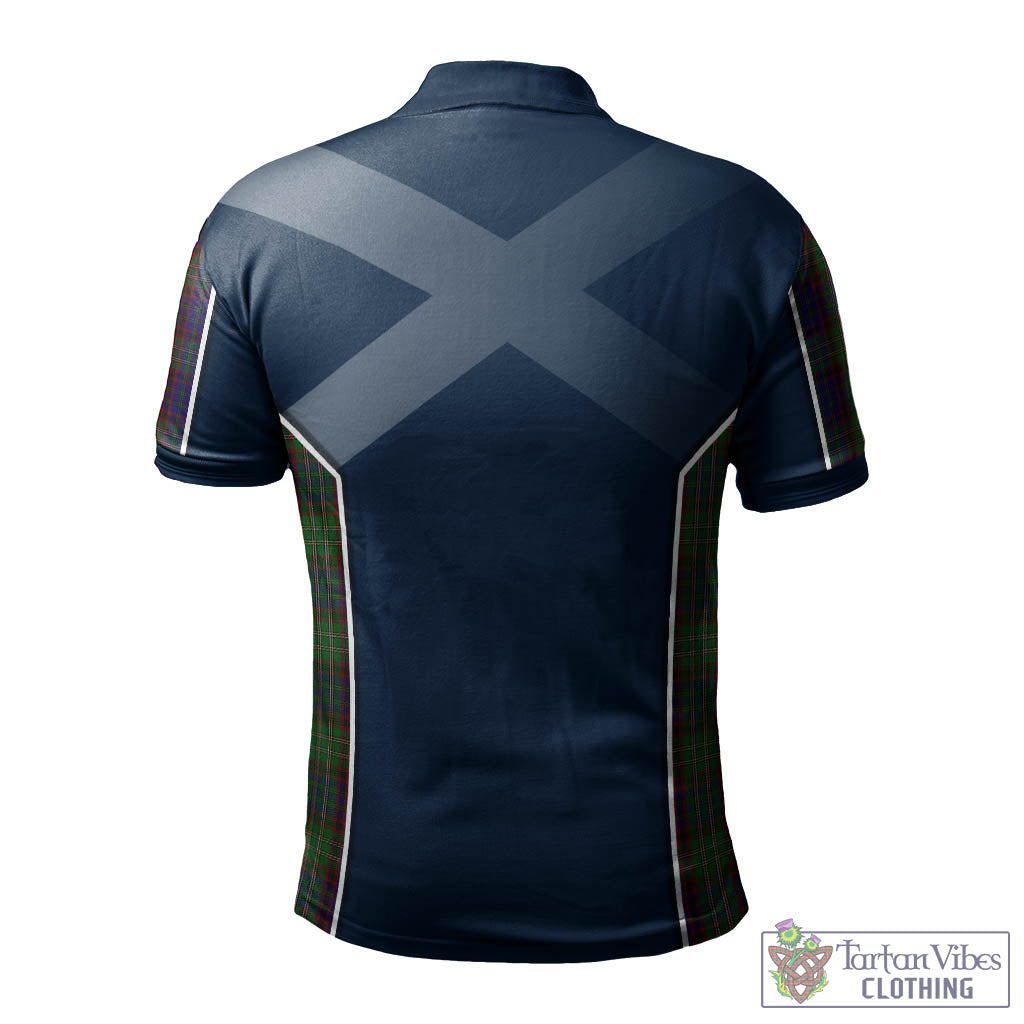 Tartan Vibes Clothing Cunningham Hunting Tartan Men's Polo Shirt with Family Crest and Lion Rampant Vibes Sport Style