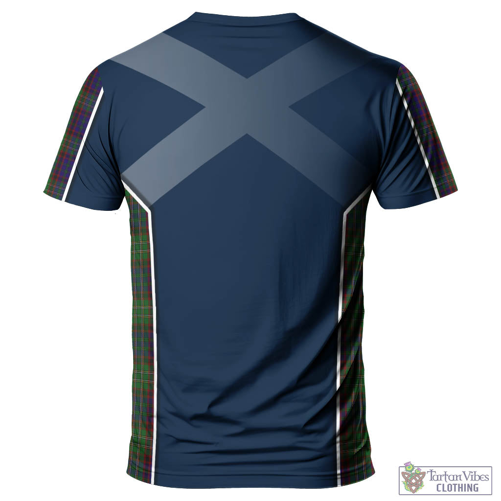 Tartan Vibes Clothing Cunningham Hunting Tartan T-Shirt with Family Crest and Lion Rampant Vibes Sport Style