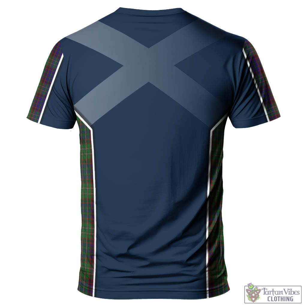 Tartan Vibes Clothing Cunningham Hunting Tartan T-Shirt with Family Crest and Scottish Thistle Vibes Sport Style