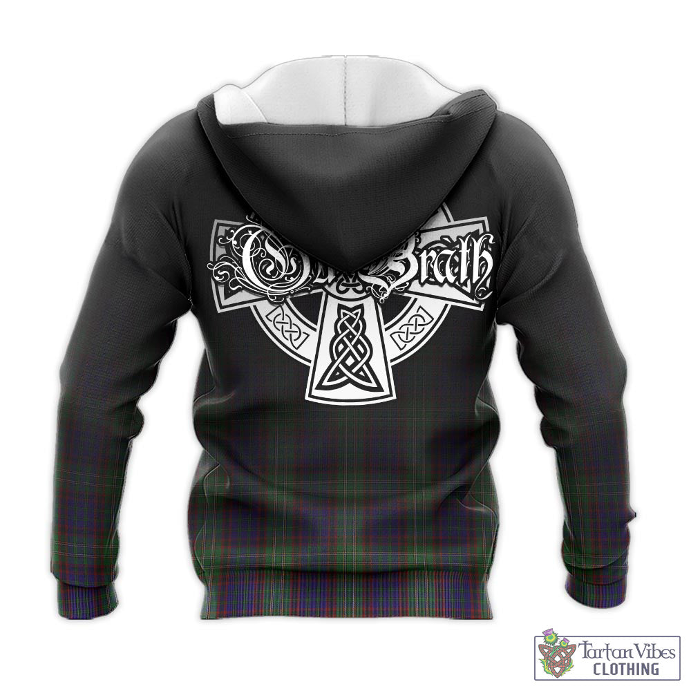 Tartan Vibes Clothing Cunningham Hunting Tartan Knitted Hoodie Featuring Alba Gu Brath Family Crest Celtic Inspired