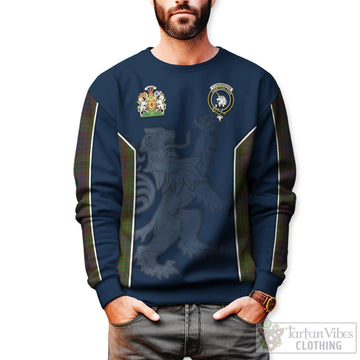 Cunningham Hunting Modern Tartan Sweater with Family Crest and Lion Rampant Vibes Sport Style