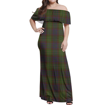 Cunningham Hunting Modern Tartan Off Shoulder Long Dress