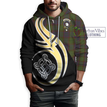 Cunningham Hunting Modern Tartan Hoodie with Family Crest and Celtic Symbol Style