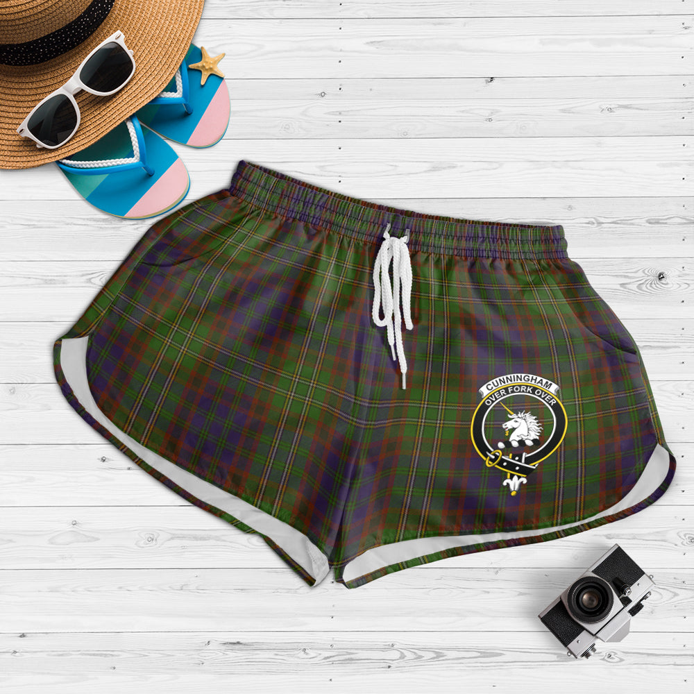 cunningham-hunting-modern-tartan-womens-shorts-with-family-crest