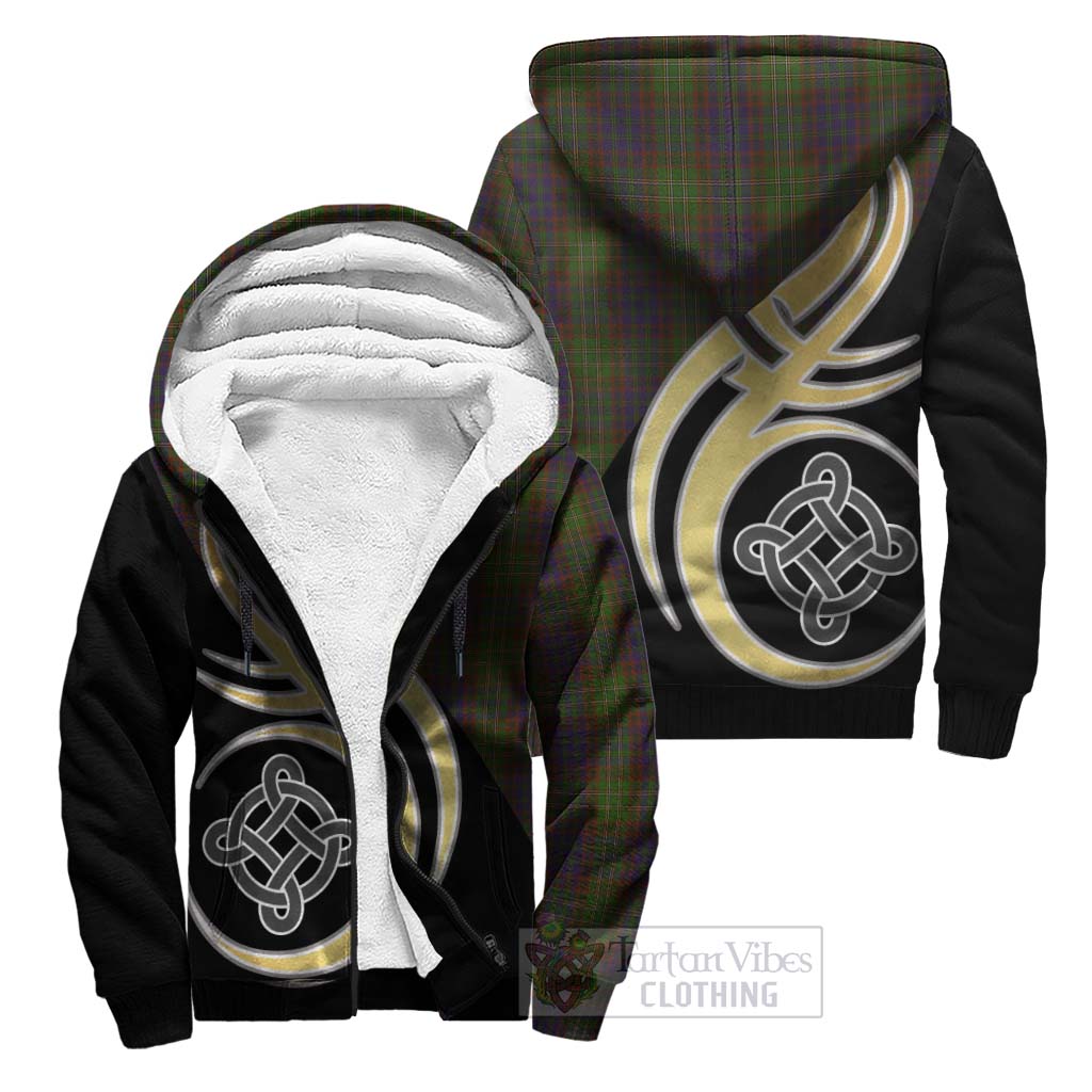 Cunningham Hunting Modern Tartan Sherpa Hoodie with Family Crest and Celtic Symbol Style Unisex S - Tartan Vibes Clothing