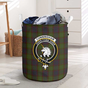 Cunningham Hunting Modern Tartan Laundry Basket with Family Crest