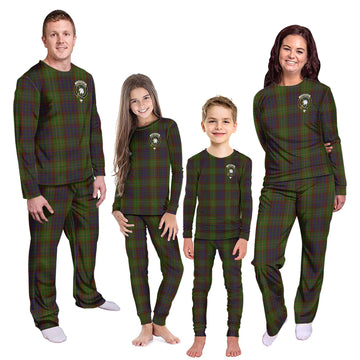 Cunningham Hunting Modern Tartan Pajamas Family Set with Family Crest