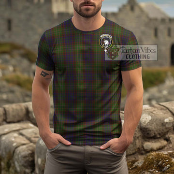 Cunningham Hunting Modern Tartan Cotton T-Shirt with Family Crest