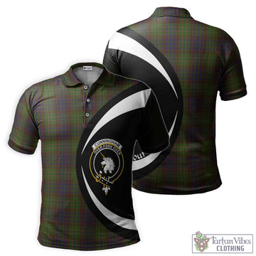 Cunningham Hunting Modern Tartan Men's Polo Shirt with Family Crest Circle Style