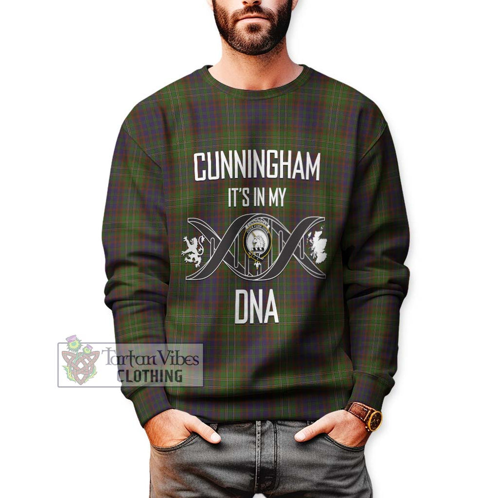 Cunningham Hunting Modern Tartan Sweatshirt with Family Crest DNA In Me Style Unisex - Tartanvibesclothing Shop