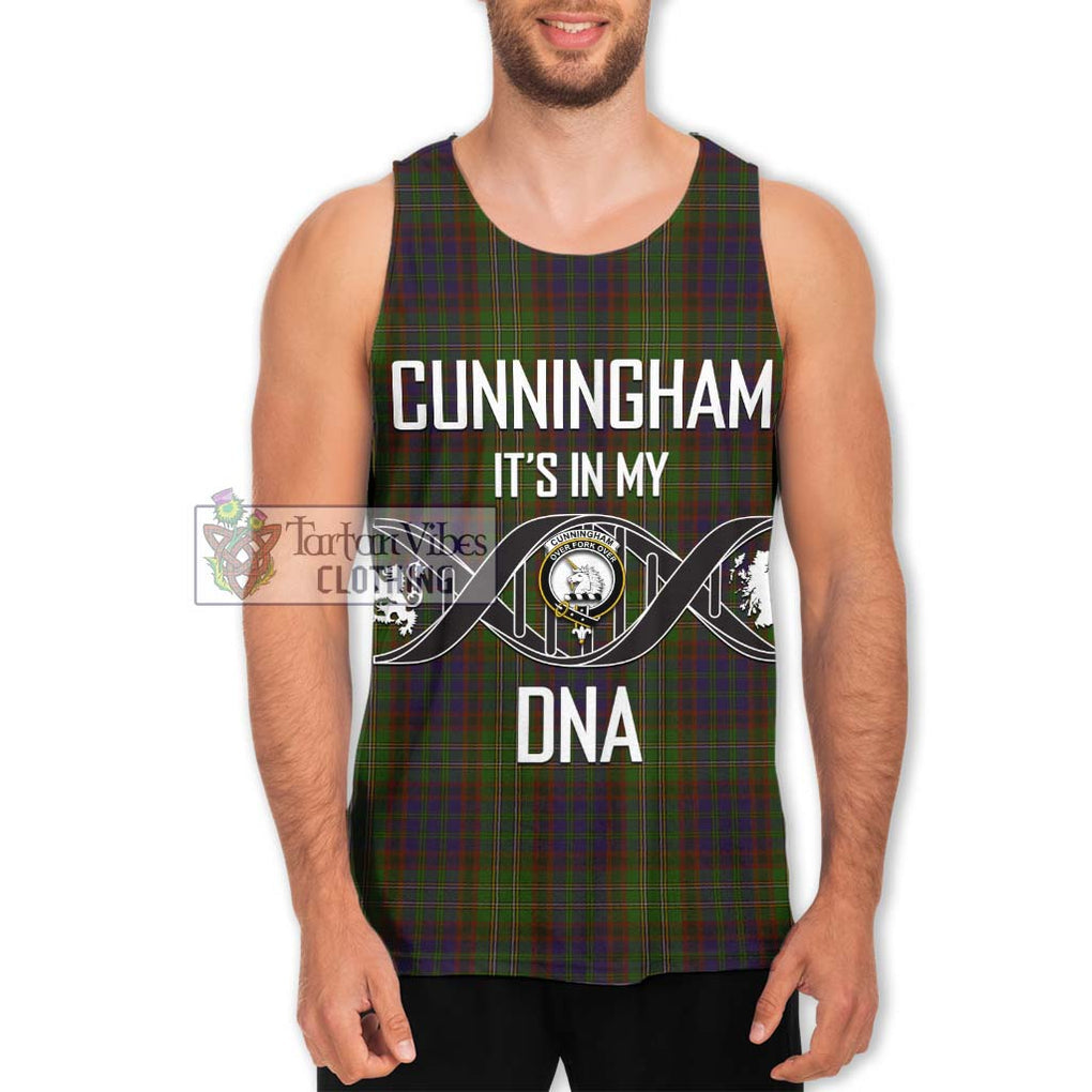 Cunningham Hunting Modern Tartan Men's Tank Top with Family Crest DNA In Me Style Men - Tartanvibesclothing Shop