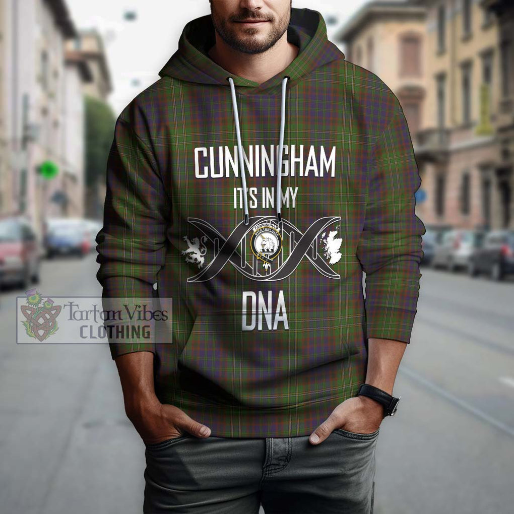 Cunningham Hunting Modern Tartan Hoodie with Family Crest DNA In Me Style Pullover Hoodie - Tartanvibesclothing Shop