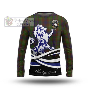 Cunningham Hunting Modern Tartan Long Sleeve T-Shirt with Alba Gu Brath Regal Lion Emblem