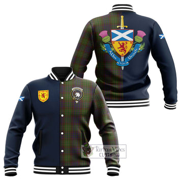 Cunningham Hunting Modern Tartan Baseball Jacket Alba with Scottish Lion Royal Arm Half Style