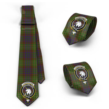 Cunningham Hunting Modern Tartan Classic Necktie with Family Crest