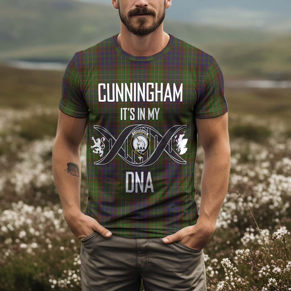 Cunningham Hunting Modern Tartan T-Shirt with Family Crest DNA In Me Style Kid's Shirt - Tartan Vibes Clothing