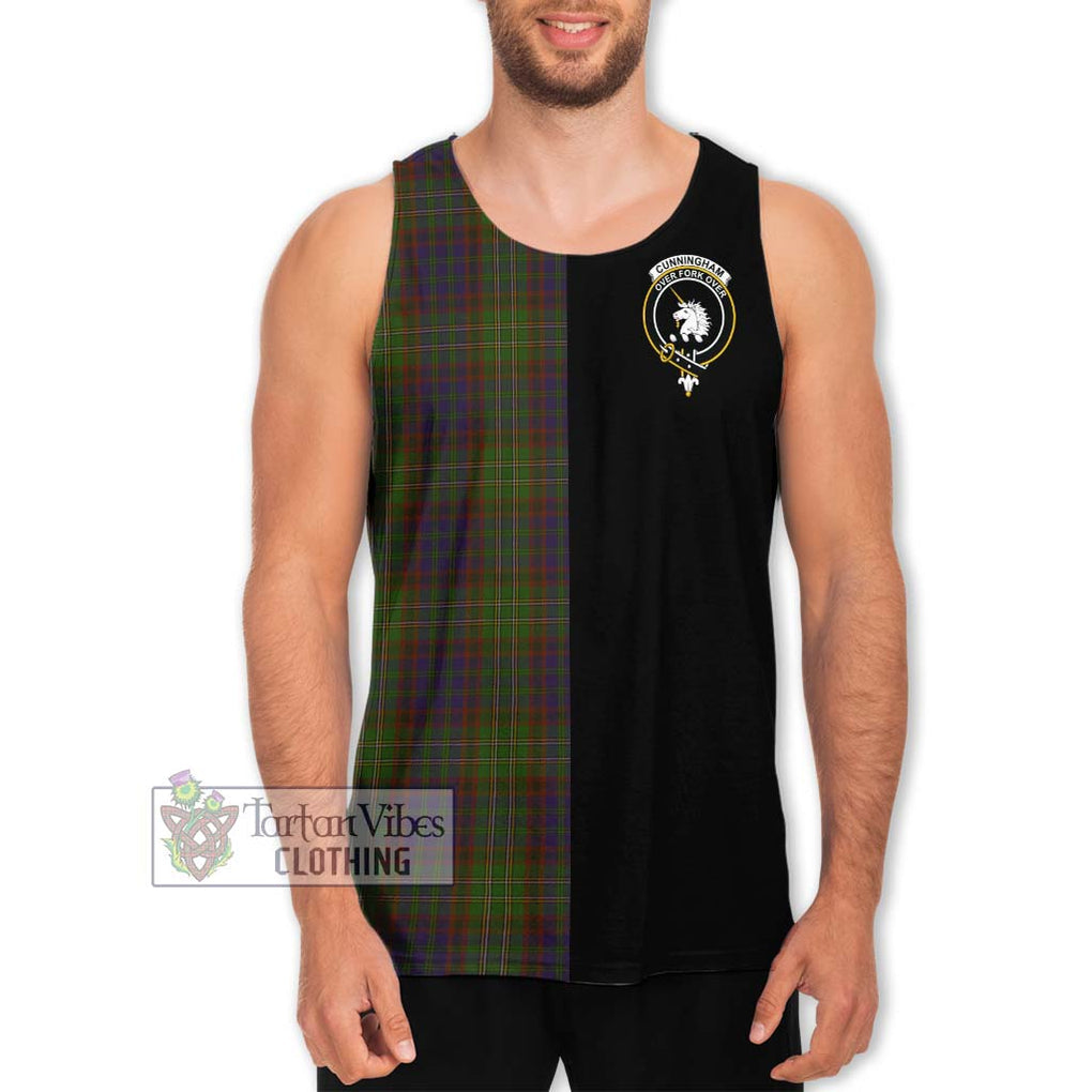 Cunningham Hunting Modern Tartan Men's Tank Top with Family Crest and Half Of Me Style Men - Tartanvibesclothing Shop