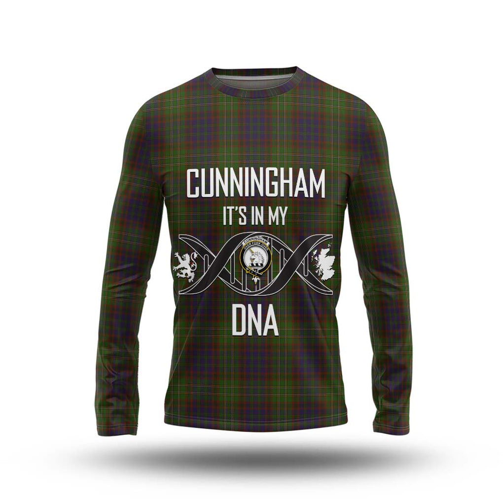 Cunningham Hunting Modern Tartan Long Sleeve T-Shirt with Family Crest DNA In Me Style Unisex - Tartanvibesclothing Shop