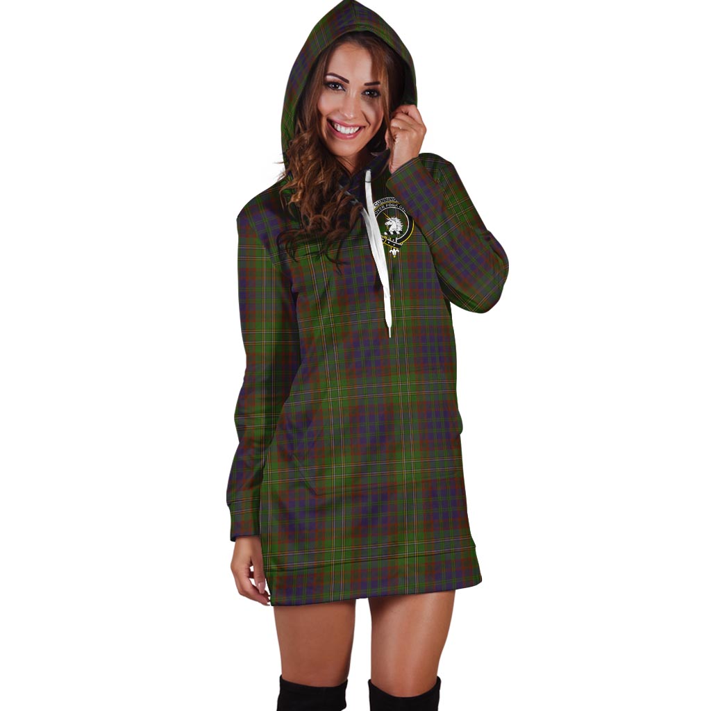 Cunningham Hunting Modern Tartan Hoodie Dress with Family Crest - Tartan Vibes Clothing