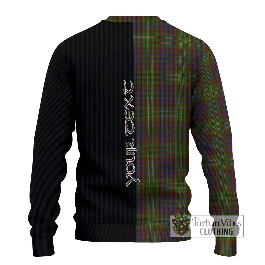 Cunningham Hunting Modern Tartan Knitted Sweater with Family Crest and Half Of Me Style - Tartanvibesclothing Shop