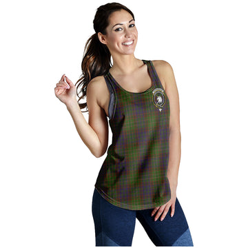 Cunningham Hunting Modern Tartan Women Racerback Tanks with Family Crest