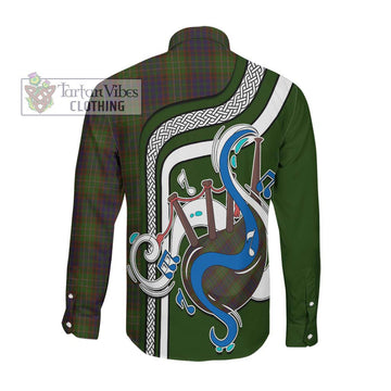 Cunningham Hunting Modern Tartan Long Sleeve Button Shirt with Epic Bagpipe Style