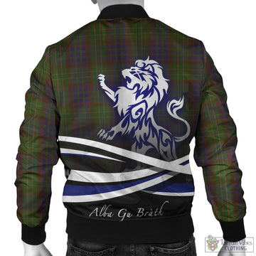 Cunningham Hunting Modern Tartan Bomber Jacket with Alba Gu Brath Regal Lion Emblem