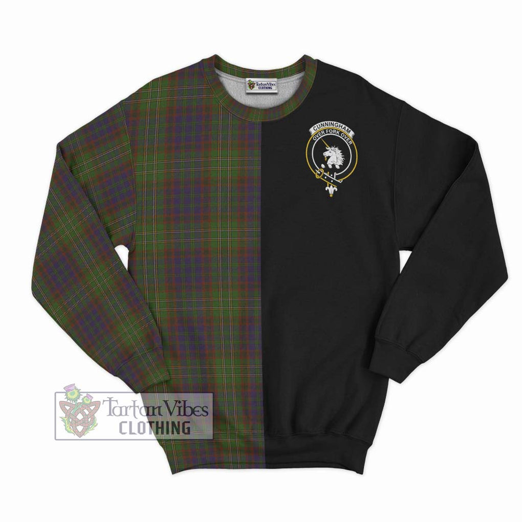 Cunningham Hunting Modern Tartan Sweatshirt with Family Crest and Half Of Me Style - Tartanvibesclothing Shop