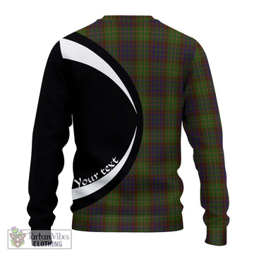 Cunningham Hunting Modern Tartan Ugly Sweater with Family Crest Circle Style