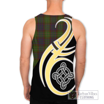 Cunningham Hunting Modern Tartan Men's Tank Top with Family Crest and Celtic Symbol Style