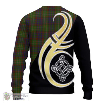 Cunningham Hunting Modern Tartan Ugly Sweater with Family Crest and Celtic Symbol Style