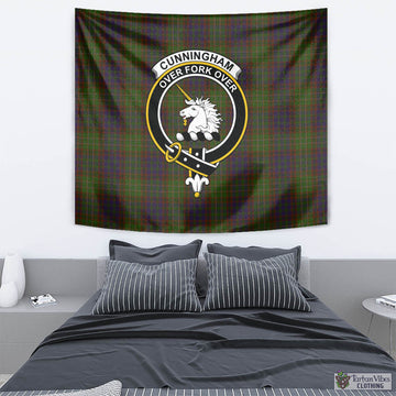 Cunningham Hunting Modern Tartan Tapestry Wall Hanging and Home Decor for Room with Family Crest