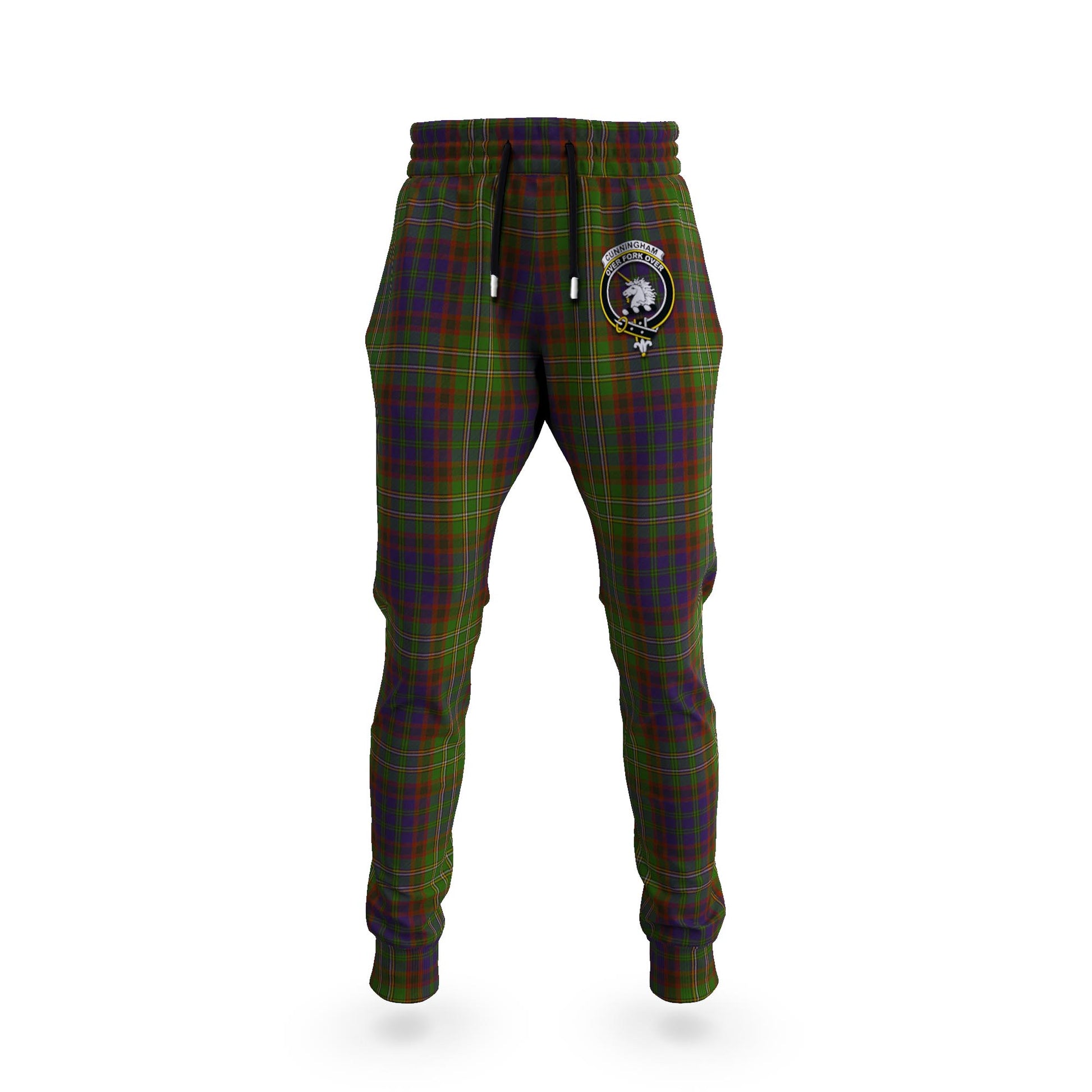 Cunningham Hunting Modern Tartan Joggers Pants with Family Crest 5XL - Tartan Vibes Clothing